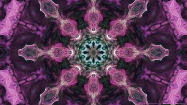 Soyut boya fırça mürekkep patlayabilir formanın düzgün kavramı simetrik desen süs dekoratif Kaleidoscope hareketi geometrik daire ve yıldız şekiller