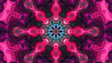 Soyut boya fırça mürekkep patlayabilir formanın düzgün kavramı simetrik desen süs dekoratif Kaleidoscope hareketi geometrik daire ve yıldız şekiller