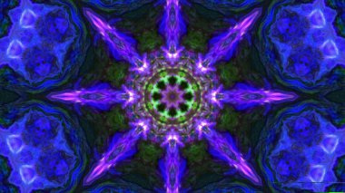 Soyut boya fırça mürekkep patlayabilir formanın düzgün kavramı simetrik desen süs dekoratif Kaleidoscope hareketi geometrik daire ve yıldız şekiller