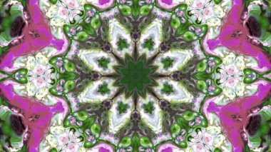 Soyut boya fırça mürekkep patlayabilir formanın düzgün kavramı simetrik desen süs dekoratif Kaleidoscope hareketi geometrik daire ve yıldız şekiller