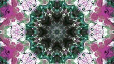 Soyut boya fırça mürekkep patlayabilir formanın düzgün kavramı simetrik desen süs dekoratif Kaleidoscope hareketi geometrik daire ve yıldız şekiller