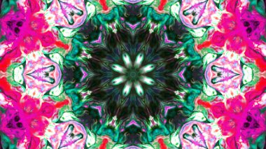 Soyut boya fırça mürekkep patlayabilir formanın düzgün kavramı simetrik desen süs dekoratif Kaleidoscope hareketi geometrik daire ve yıldız şekiller