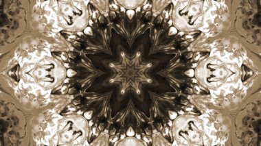 Soyut boya fırça mürekkep patlayabilir formanın düzgün kavramı simetrik desen süs dekoratif Kaleidoscope hareketi geometrik daire ve yıldız şekiller