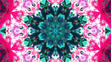 Soyut boya fırça mürekkep patlayabilir formanın düzgün kavramı simetrik desen süs dekoratif Kaleidoscope hareketi geometrik daire ve yıldız şekiller