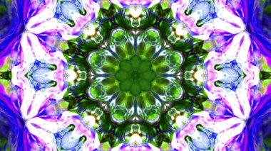 Soyut boya fırça mürekkep patlayabilir formanın düzgün kavramı simetrik desen süs dekoratif Kaleidoscope hareketi geometrik daire ve yıldız şekiller