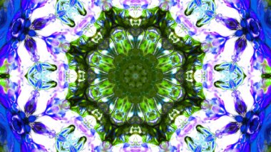 Soyut boya fırça mürekkep patlayabilir formanın düzgün kavramı simetrik desen süs dekoratif Kaleidoscope hareketi geometrik daire ve yıldız şekiller