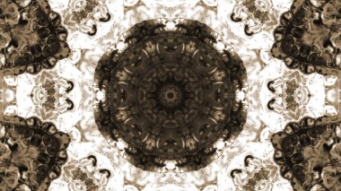 Soyut boya fırça mürekkep patlayabilir formanın düzgün kavramı simetrik desen süs dekoratif Kaleidoscope hareketi geometrik daire ve yıldız şekiller