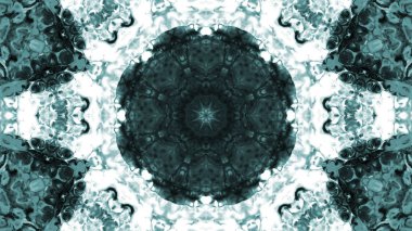 Soyut boya fırça mürekkep patlayabilir formanın düzgün kavramı simetrik desen süs dekoratif Kaleidoscope hareketi geometrik daire ve yıldız şekiller