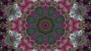 Soyut boya fırça mürekkep patlayabilir formanın düzgün kavramı simetrik desen süs dekoratif Kaleidoscope hareketi geometrik daire ve yıldız şekiller