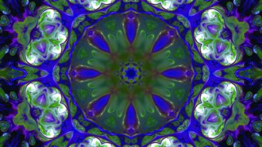 Soyut boya fırça mürekkep patlayabilir formanın düzgün kavramı simetrik desen süs dekoratif Kaleidoscope hareketi geometrik daire ve yıldız şekiller