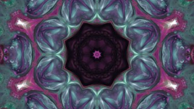 Soyut boya fırça mürekkep patlayabilir formanın düzgün kavramı simetrik desen süs dekoratif Kaleidoscope hareketi geometrik daire ve yıldız şekiller