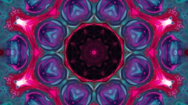 Soyut boya fırça mürekkep patlayabilir formanın düzgün kavramı simetrik desen süs dekoratif Kaleidoscope hareketi geometrik daire ve yıldız şekiller