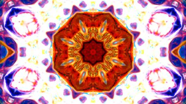 Soyut boya fırça mürekkep patlayabilir formanın düzgün kavramı simetrik desen süs dekoratif Kaleidoscope hareketi geometrik daire ve yıldız şekiller