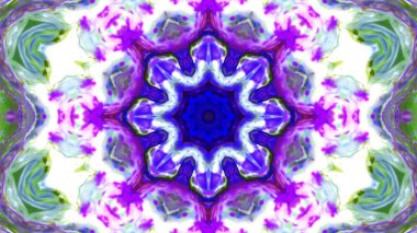 Soyut boya fırça mürekkep patlayabilir formanın düzgün kavramı simetrik desen süs dekoratif Kaleidoscope hareketi geometrik daire ve yıldız şekiller