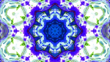 Soyut boya fırça mürekkep patlayabilir formanın düzgün kavramı simetrik desen süs dekoratif Kaleidoscope hareketi geometrik daire ve yıldız şekiller