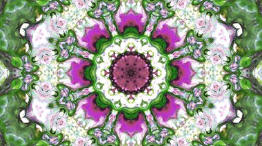 Soyut boya fırça mürekkep patlayabilir formanın düzgün kavramı simetrik desen süs dekoratif Kaleidoscope hareketi geometrik daire ve yıldız şekiller