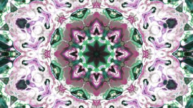 Soyut boya fırça mürekkep patlayabilir formanın düzgün kavramı simetrik desen süs dekoratif Kaleidoscope hareketi geometrik daire ve yıldız şekiller