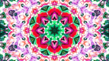 Soyut boya fırça mürekkep patlayabilir formanın düzgün kavramı simetrik desen süs dekoratif Kaleidoscope hareketi geometrik daire ve yıldız şekiller