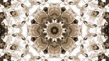 Soyut boya fırça mürekkep patlayabilir formanın düzgün kavramı simetrik desen süs dekoratif Kaleidoscope hareketi geometrik daire ve yıldız şekiller