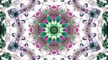 Soyut boya fırça mürekkep patlayabilir formanın düzgün kavramı simetrik desen süs dekoratif Kaleidoscope hareketi geometrik daire ve yıldız şekiller