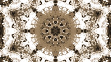 Soyut boya fırça mürekkep patlayabilir formanın düzgün kavramı simetrik desen süs dekoratif Kaleidoscope hareketi geometrik daire ve yıldız şekiller