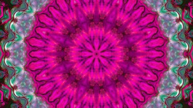 Soyut boya fırça mürekkep patlayabilir formanın düzgün kavramı simetrik desen süs dekoratif Kaleidoscope hareketi geometrik daire ve yıldız şekiller