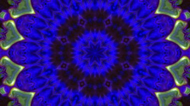 Soyut boya fırça mürekkep patlayabilir formanın düzgün kavramı simetrik desen süs dekoratif Kaleidoscope hareketi geometrik daire ve yıldız şekiller