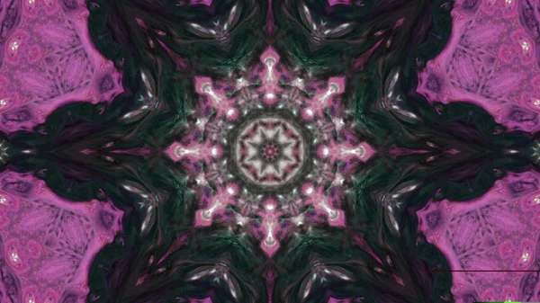 Soyut boya fırça mürekkep patlayabilir formanın düzgün kavramı simetrik desen süs dekoratif Kaleidoscope hareketi geometrik daire ve yıldız şekiller