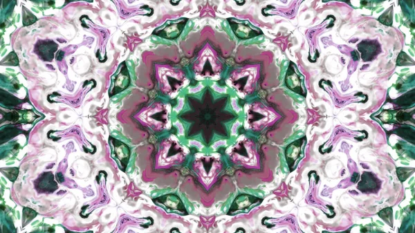 Soyut boya fırça mürekkep patlayabilir formanın düzgün kavramı simetrik desen süs dekoratif Kaleidoscope hareketi geometrik daire ve yıldız şekiller