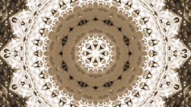 Soyut boya fırça mürekkep patlayabilir formanın düzgün kavramı simetrik desen süs dekoratif Kaleidoscope hareketi geometrik daire ve yıldız şekiller