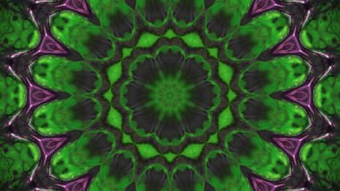 Soyut boya fırça mürekkep patlayabilir formanın düzgün kavramı simetrik desen süs dekoratif Kaleidoscope hareketi geometrik daire ve yıldız şekiller