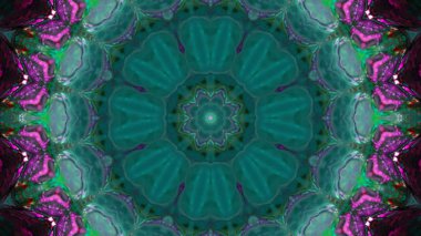 Soyut boya fırça mürekkep patlayabilir formanın düzgün kavramı simetrik desen süs dekoratif Kaleidoscope hareketi geometrik daire ve yıldız şekiller