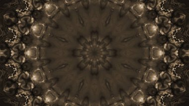 Soyut boya fırça mürekkep patlayabilir formanın düzgün kavramı simetrik desen süs dekoratif Kaleidoscope hareketi geometrik daire ve yıldız şekiller