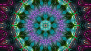 Soyut boya fırça mürekkep patlayabilir formanın düzgün kavramı simetrik desen süs dekoratif Kaleidoscope hareketi geometrik daire ve yıldız şekiller