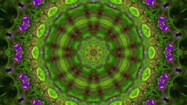 Soyut boya fırça mürekkep patlayabilir formanın düzgün kavramı simetrik desen süs dekoratif Kaleidoscope hareketi geometrik daire ve yıldız şekiller