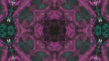 Soyut boya fırça mürekkep patlayabilir formanın düzgün kavramı simetrik desen süs dekoratif Kaleidoscope hareketi geometrik daire ve yıldız şekiller