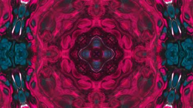 Soyut boya fırça mürekkep patlayabilir formanın düzgün kavramı simetrik desen süs dekoratif Kaleidoscope hareketi geometrik daire ve yıldız şekiller