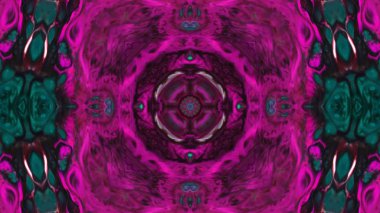 Soyut boya fırça mürekkep patlayabilir formanın düzgün kavramı simetrik desen süs dekoratif Kaleidoscope hareketi geometrik daire ve yıldız şekiller