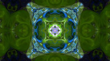 Soyut boya fırça mürekkep patlayabilir formanın düzgün kavramı simetrik desen süs dekoratif Kaleidoscope hareketi geometrik daire ve yıldız şekiller