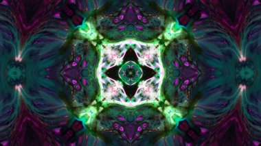 Soyut boya fırça mürekkep patlayabilir formanın düzgün kavramı simetrik desen süs dekoratif Kaleidoscope hareketi geometrik daire ve yıldız şekiller