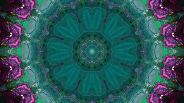 Soyut boya fırça mürekkep patlayabilir formanın düzgün kavramı simetrik desen süs dekoratif Kaleidoscope hareketi geometrik daire ve yıldız şekiller