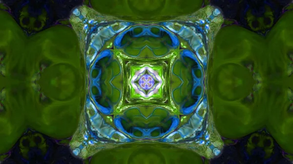 Soyut boya fırça mürekkep patlayabilir formanın düzgün kavramı simetrik desen süs dekoratif Kaleidoscope hareketi geometrik daire ve yıldız şekiller