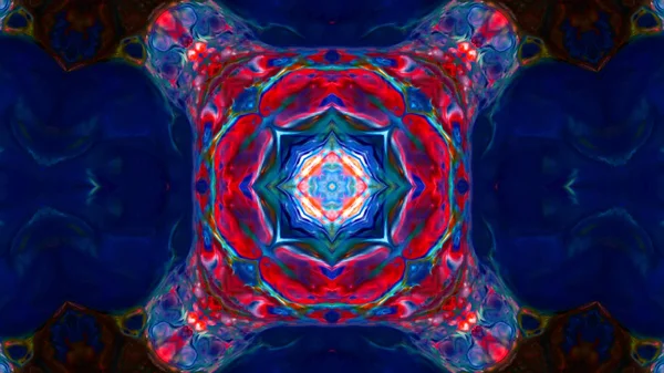 Soyut boya fırça mürekkep patlayabilir formanın düzgün kavramı simetrik desen süs dekoratif Kaleidoscope hareketi geometrik daire ve yıldız şekiller