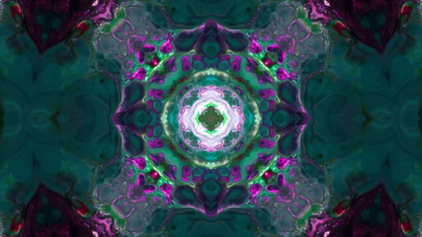 Soyut boya fırça mürekkep patlayabilir formanın düzgün kavramı simetrik desen süs dekoratif Kaleidoscope hareketi geometrik daire ve yıldız şekiller