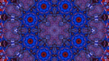 Soyut boya fırça mürekkep patlayabilir formanın düzgün kavramı simetrik desen süs dekoratif Kaleidoscope hareketi geometrik daire ve yıldız şekiller