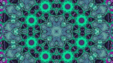 Soyut boya fırça mürekkep patlayabilir formanın düzgün kavramı simetrik desen süs dekoratif Kaleidoscope hareketi geometrik daire ve yıldız şekiller