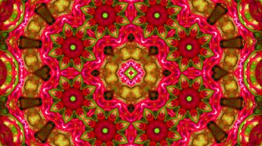 Soyut boya fırça mürekkep patlayabilir formanın düzgün kavramı simetrik desen süs dekoratif Kaleidoscope hareketi geometrik daire ve yıldız şekiller