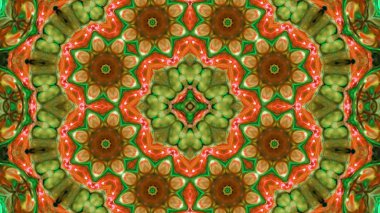 Soyut boya fırça mürekkep patlayabilir formanın düzgün kavramı simetrik desen süs dekoratif Kaleidoscope hareketi geometrik daire ve yıldız şekiller