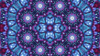 Soyut boya fırça mürekkep patlayabilir formanın düzgün kavramı simetrik desen süs dekoratif Kaleidoscope hareketi geometrik daire ve yıldız şekiller