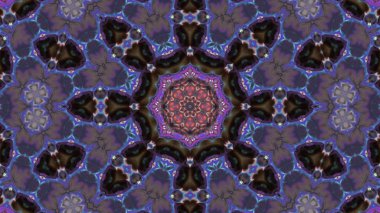 Soyut boya fırça mürekkep patlayabilir formanın düzgün kavramı simetrik desen süs dekoratif Kaleidoscope hareketi geometrik daire ve yıldız şekiller